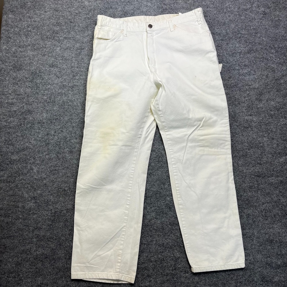 Vintage Dickies x Sherwin Williams Carpenter Pants Men's Natural White - 34X27.5